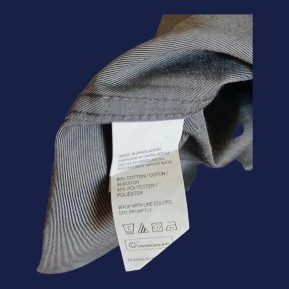 Van heusen dress shirt  big & tall size 3xlt 20-20.5 gray color - Picture 8 of 8